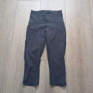 Lululemon High Rise Crop Leggings Size 4 Navy Mesh Panel Yoga Pants 12.5"x25"